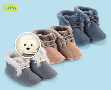 IMPIDIMPI Baby-/Kleinkinder-Lammfellschuhe aus Leder