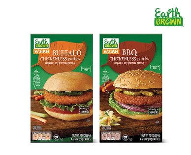 Earth Grown Buffalo or BBQ Chickenless Patties