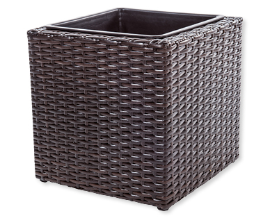 Pot de fleurs cubique aspect tressé GARDENLINE(R)