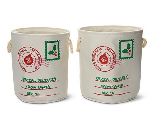 Huntington Home 
 Holiday Canvas Bins