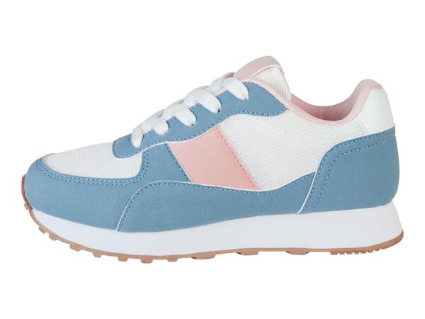 Kids' White & Blue Trainers