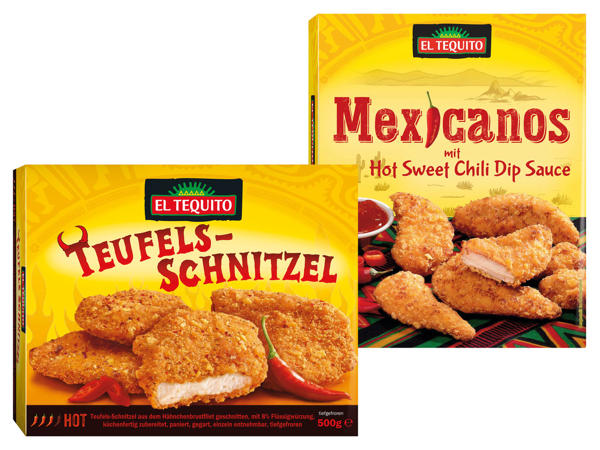 EL TEQUITO Teufelsschnitzel/Hendlfilets Mexicanos mit Dip/Mexikanische Snacks