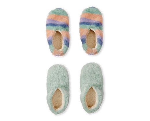 Serra Ladies 2 Pack Faux Fur Slipper Socks