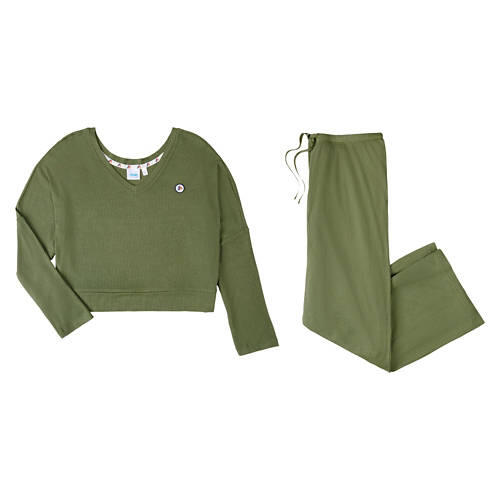 Ladies ALDI Gear Cozy Ribbed Set - Green, L