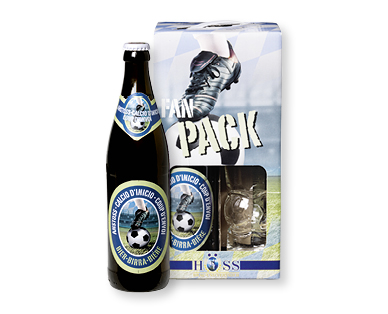 Birra "Calcio d'inizio" con bicchiere HÖSS