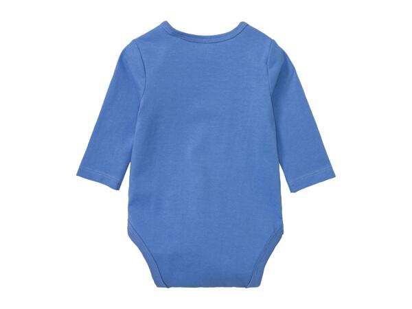 Lupilu Baby Long-Sleeve Bodysuits - 3 Pack Blue