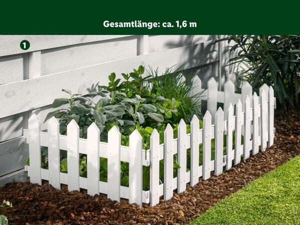 Steckzaun/​Trittsteine, 4 Stück oder Beeteinfassung, 10 Stück