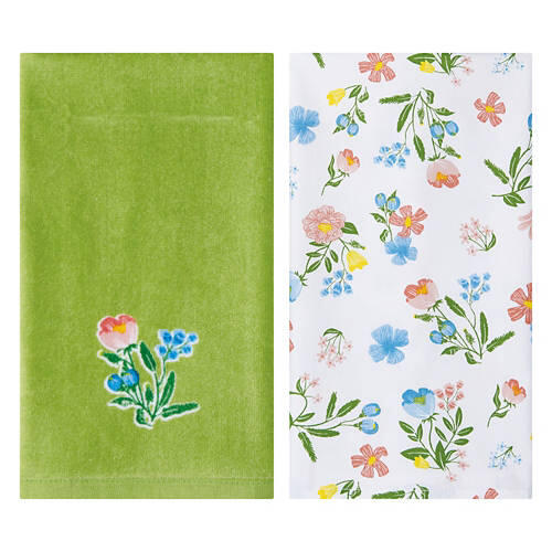 2 Pack 16" x 28" Kitchen Towels - Floral