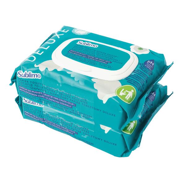 SUBLIMO(R) 				Lingettes de toilette humides deluxe