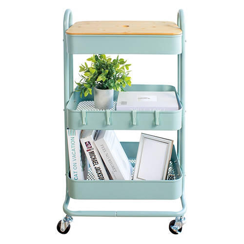 3 Tier Rolling Cart, Green
