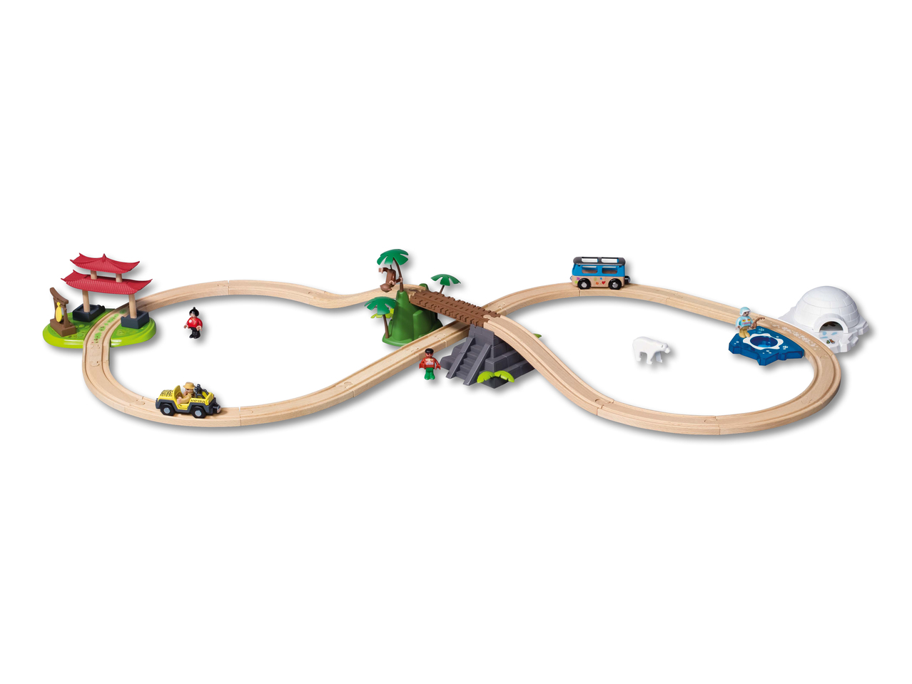 Set de rails "tour du monde", 57 pièces
