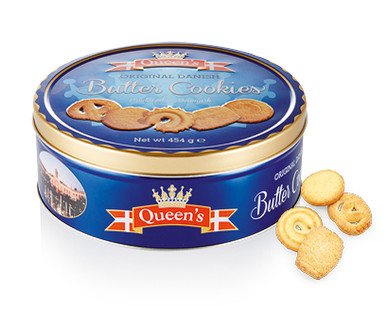 QUEEN'S DANISH BUTTER BISCUITS TIN 454G