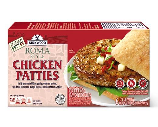 Kirkwood 
 Roma or Hawaiian Chicken Patties