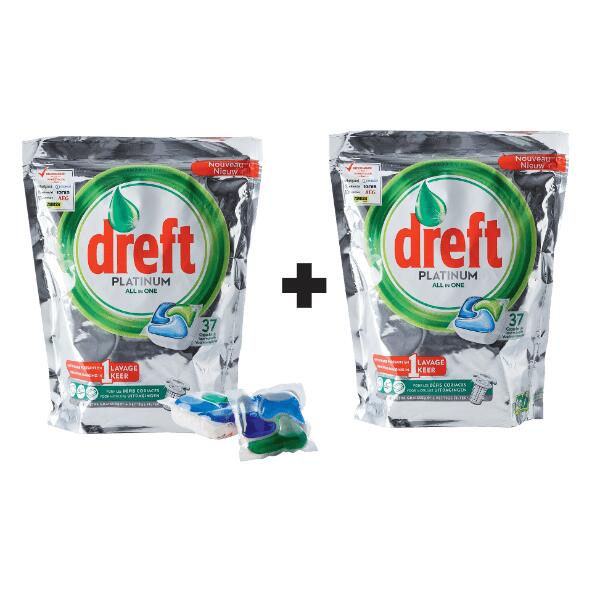 Dreft platinum-vaatwastabletten, 37 st.