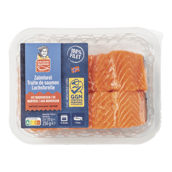 GOLDEN SEAFOOD(R) 				Zalmforel, 2 st.