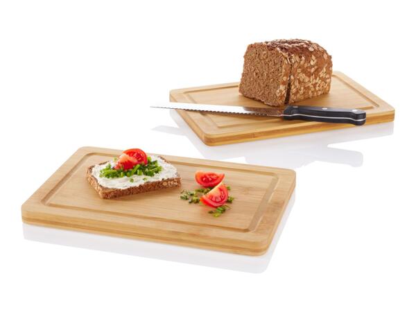 Livarno Home Bamboo Chopping Board Set - Pack of 2