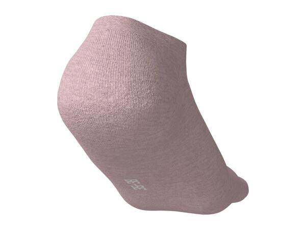 Ladies' Pink, Grey and Blue Trainer Socks - 5 Pairs