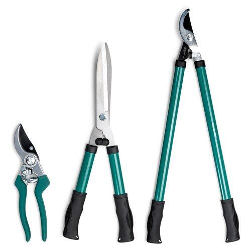GARDENLINE Hochwertiges Gartenscheren-Set, 3- teilig