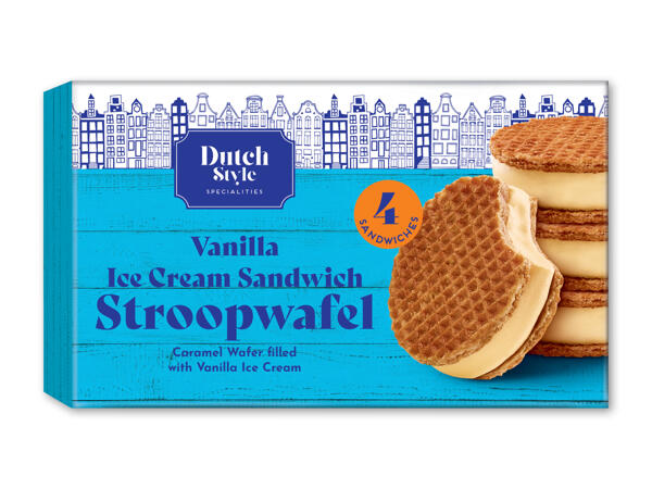 Karamelvafler med vaniljeis