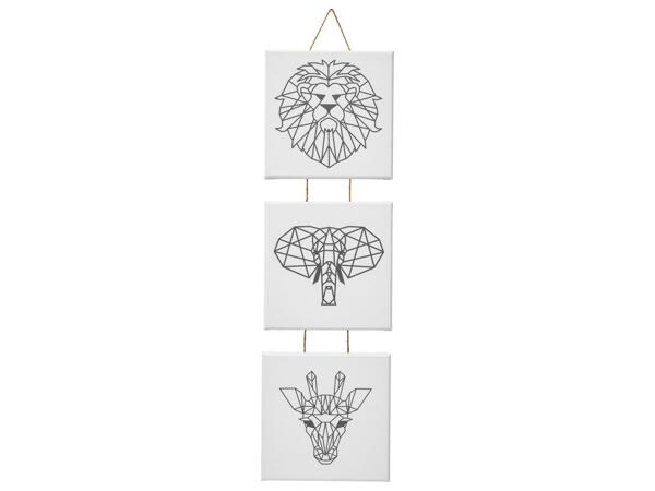 Blank or with printed outline canvas, 3 pieces