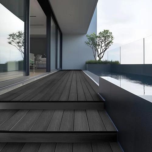 HOME DELUXE Terrassendielen SAMANA PREMIUM Komplettset (inkl. Unterkonstruktion) anthrazit 10m²