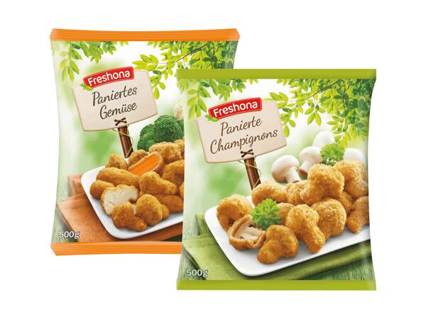Paniertes Gemüse oder Champignons