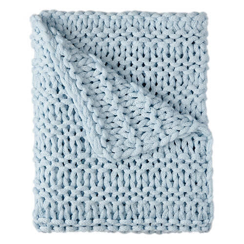 Cozy & Comfortable Coastal Throw, Light Blue