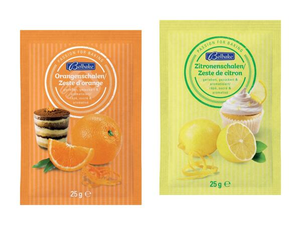 Zestes de fruits râpés