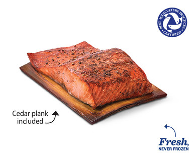 Fresh Honey Maple Atlantic Salmon on a Cedar Plank