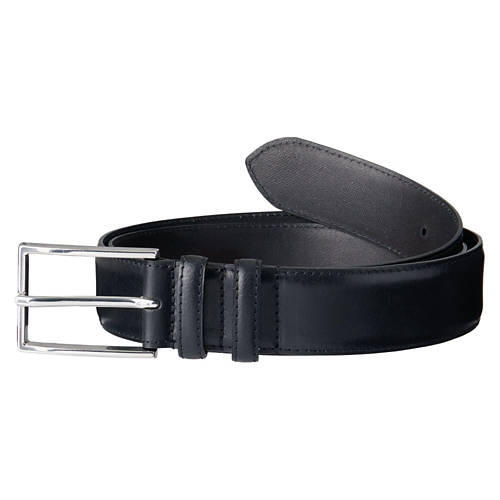 Men's Genuine Leather Dress Belt - Black, XL