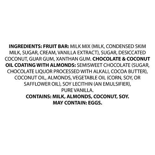 Creamy Coconut & Almonds Dark Chocolate Covered Fruit Bars, 4 count