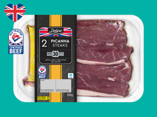 Deluxe 2 British Beef 30-Day Matured Picanha Steaks with New York-Style Deli Sauce