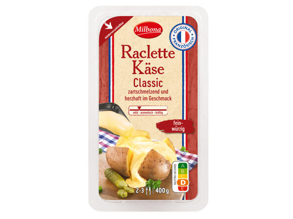 Raclette Käse in Scheiben