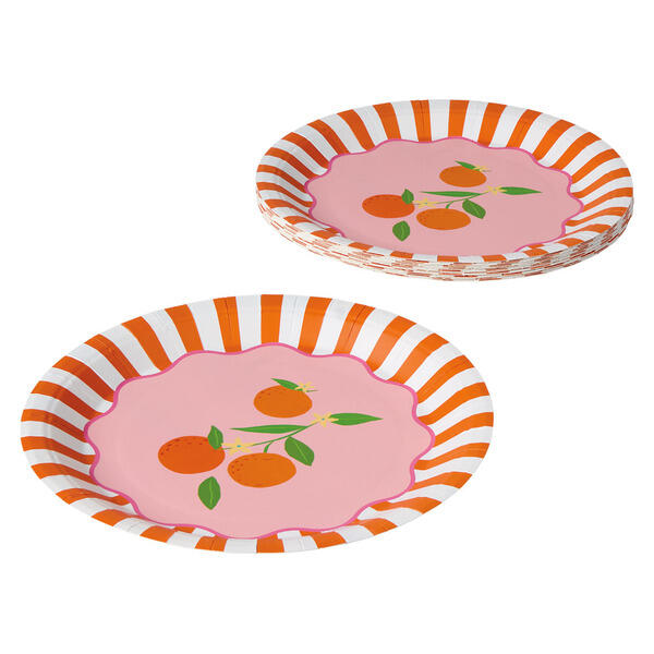 KIRKTON HOUSE Summer Spritz Plates - Orange stripes plate