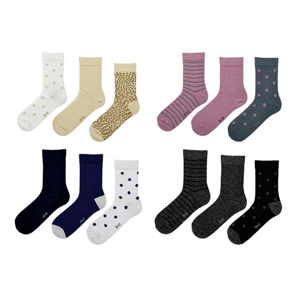 UP2Fashion(R) 				Glittersocken, 3 Paar
