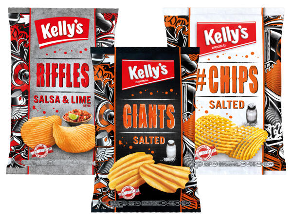 Kelly‘s Chips Hashtag, Riffles oder Giants Chips