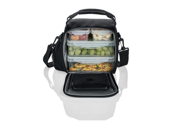 Livarno Home Black Cool Bag with Lunch Boxes