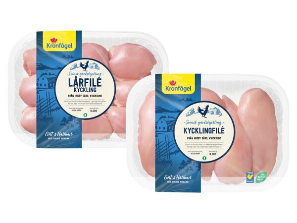 Kronfågel färsk kycklingfilé/-lårfilé
