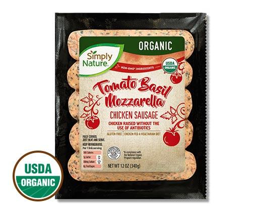 Simply Nature 
 Organic Chicken Sausage Pesto or Tomato, Basil & Mozzarella