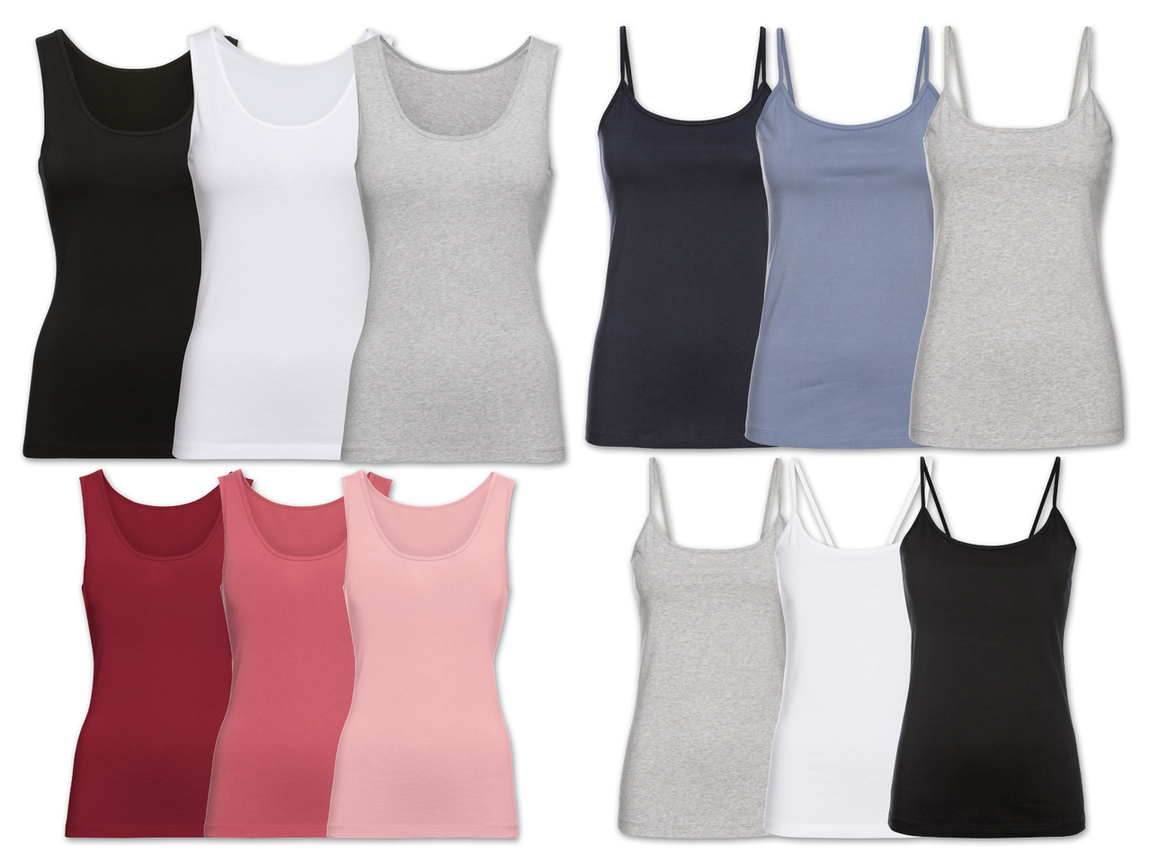 ESMARA(R)LINGERIE Damen Achsel-/Spaghettiträgerhemd, 3 Stück1