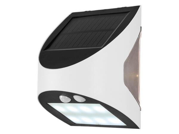LED solar wall light with motion detector