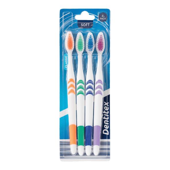 DENTITEX(R) 				Zahnbürsten, 4er-Packung