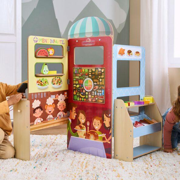 TOYLINO(R) 				Klappbares Rollenspiel aus Holz 2-in-1