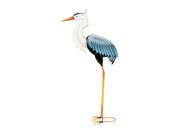 Livarno Home Metal Heron Bird Ornament - White/Blue