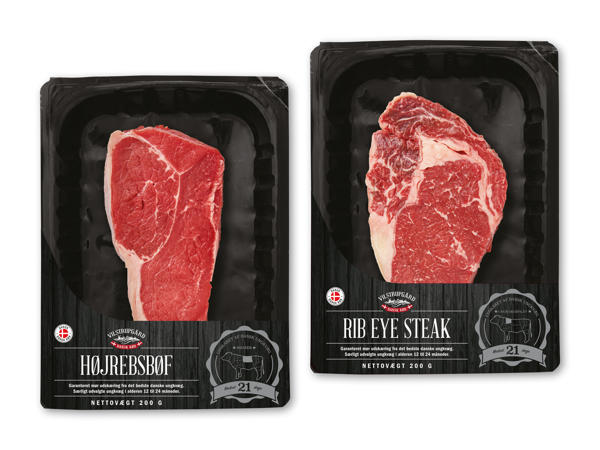 Højrebsbøf eller ribeye steak