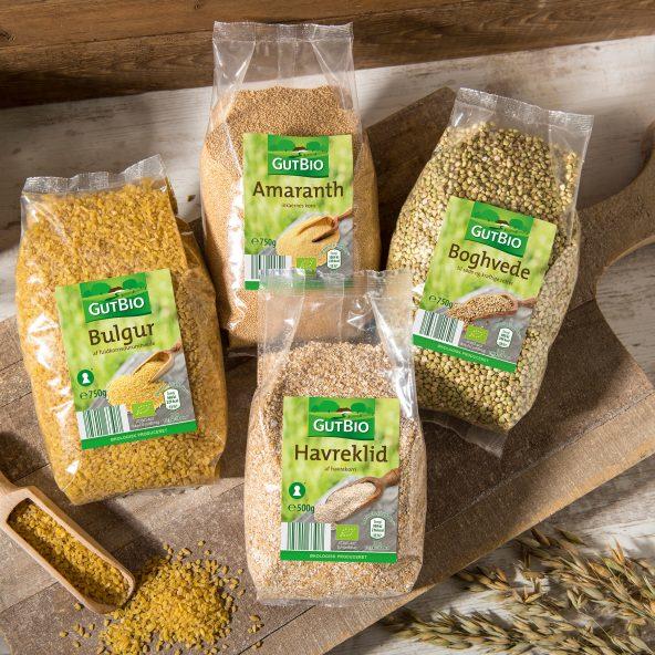 Økologisk bulgur, havreklid, boghvede eller amaranth