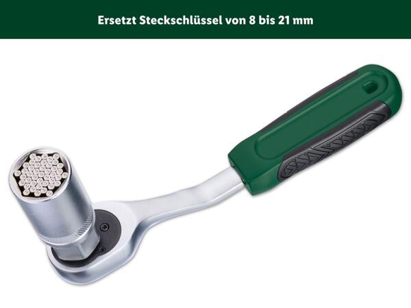 Ratsche mit Steckschlüssel/Universal-Spannschlüssel-Set