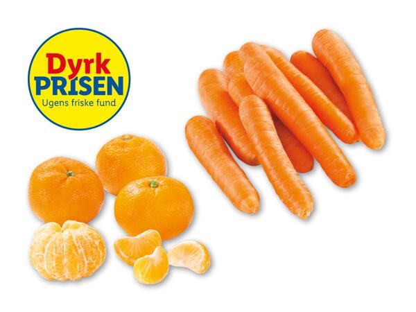 Danske gulerødder eller klementiner