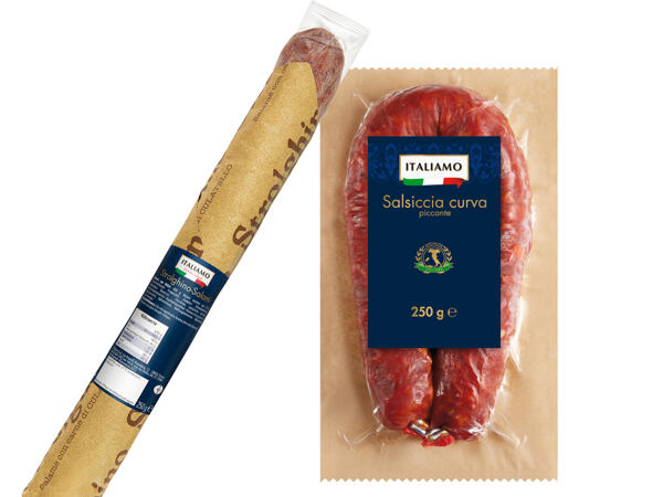 Strolghino Salami oder Salsiccia curva piccante