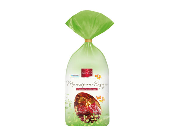 Favorina Marzipan Eggs Coated In Dark Chocolate